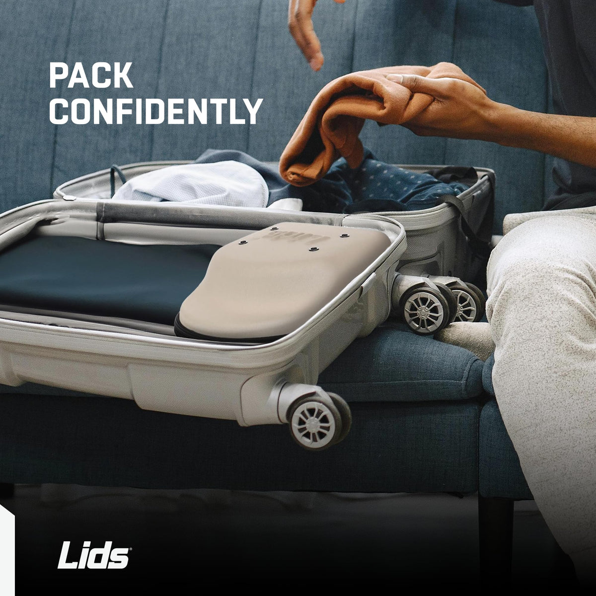 Lids hat travel case interior features soft black lining for cushioning