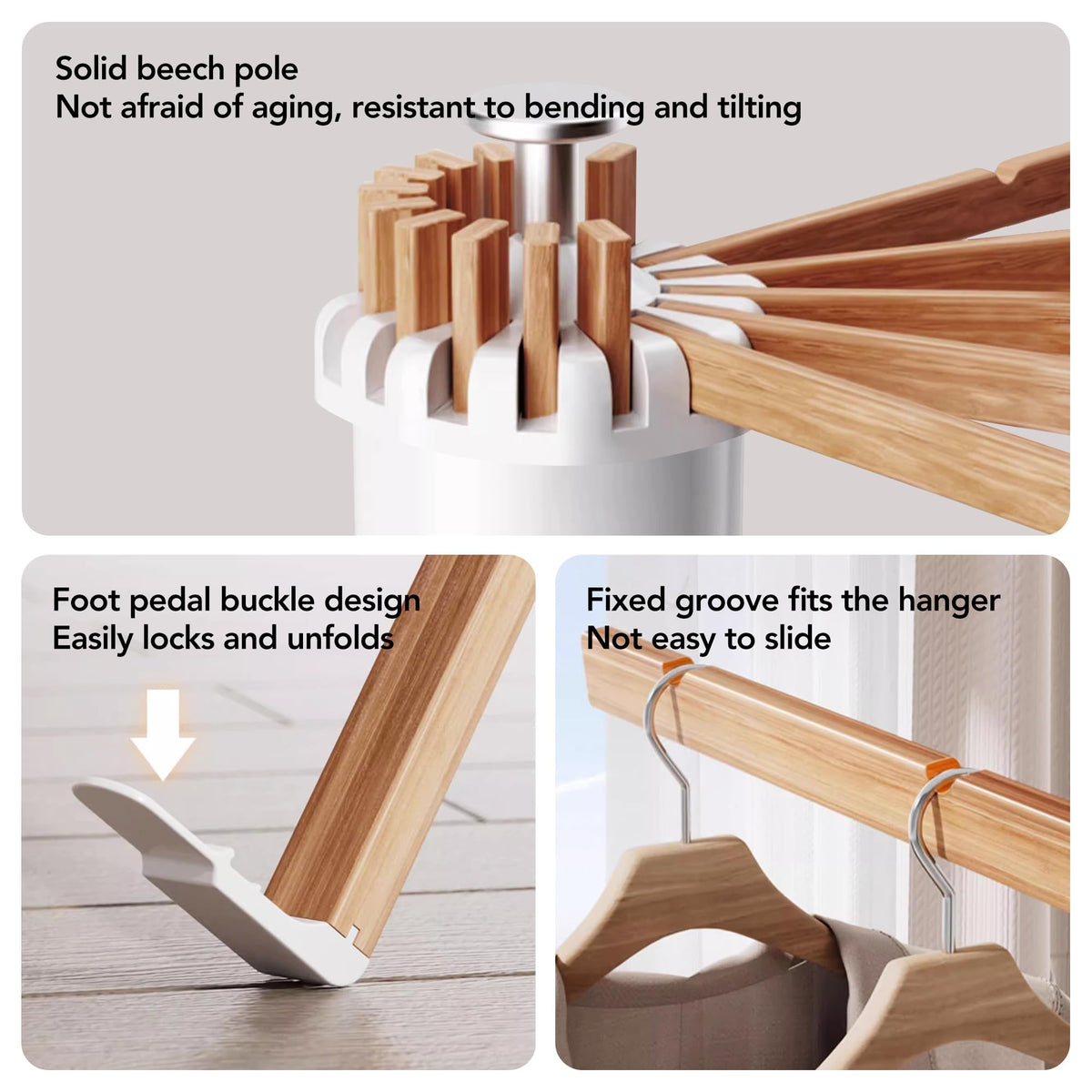 LIENAHU foot-pedal-lock allows easy unfolding with secure locking