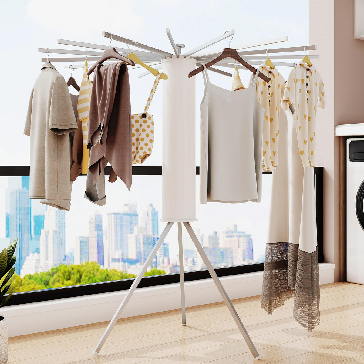 LIENAHU portable rack moves easily for flexible laundry layouts