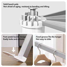 LIENAHU umbrella design maximizes drying area and airflow around garments