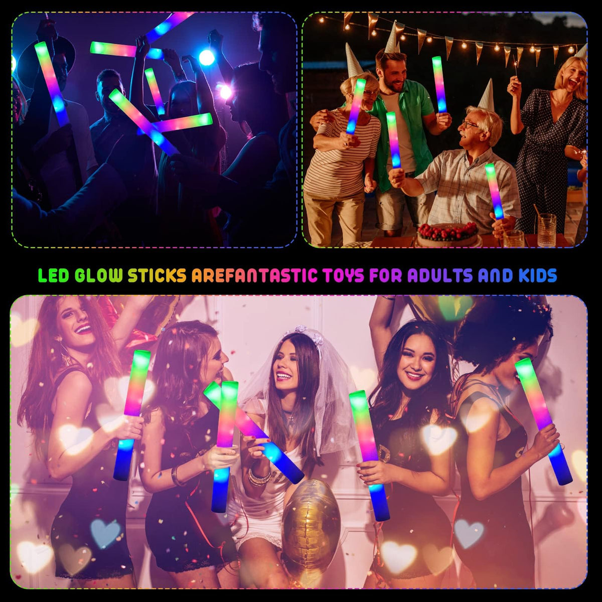 LifBetter concert festival glow sticks add safe, colorful crowd lighting
