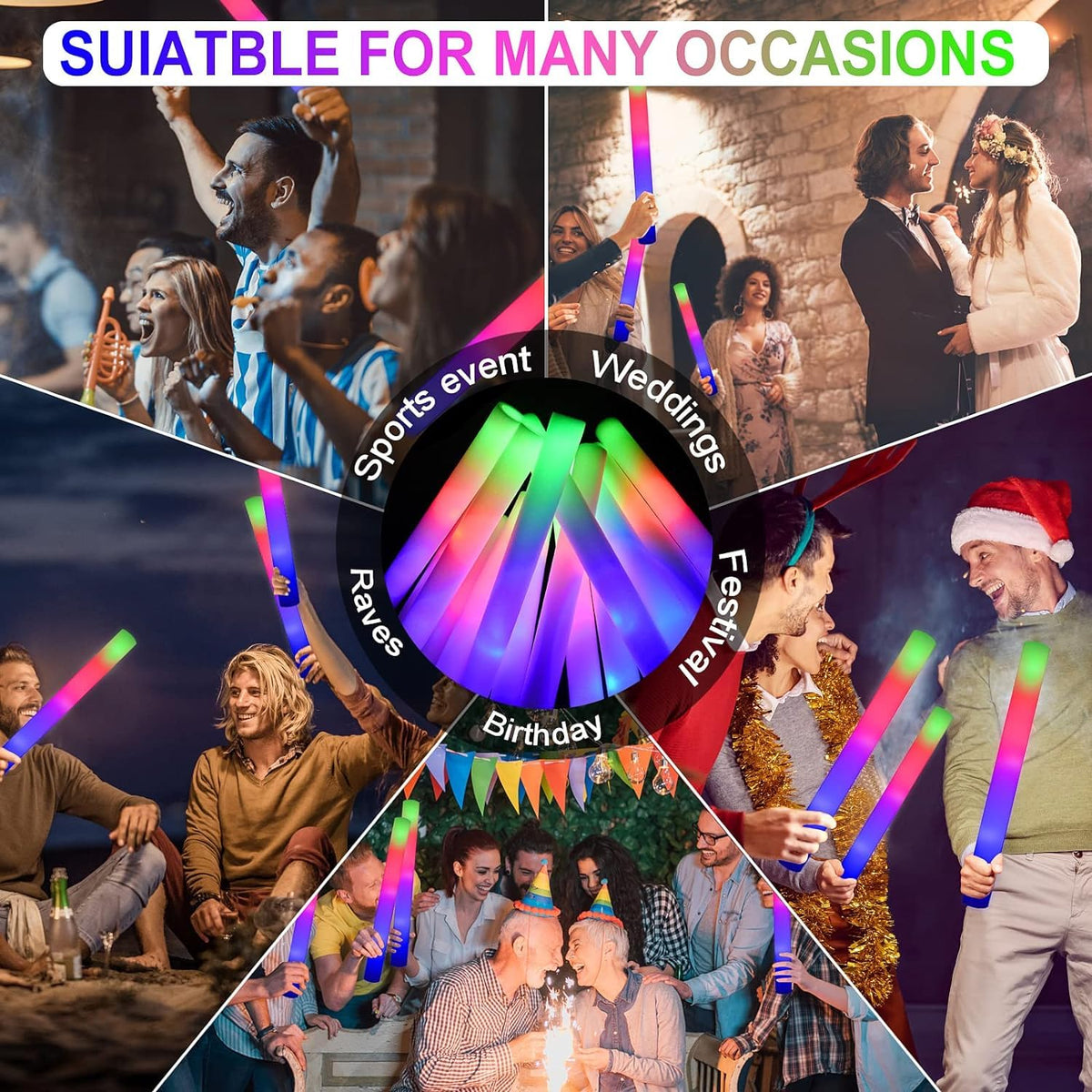 LifBetter safe foam glow sticks are soft and child-friendly for gatherings