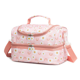Life on Track Rainbow Daisies dual-compartments lunch bag for organized meals
