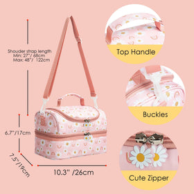 Life on Track Rainbow Daisies water-resistant outer fabric protects contents