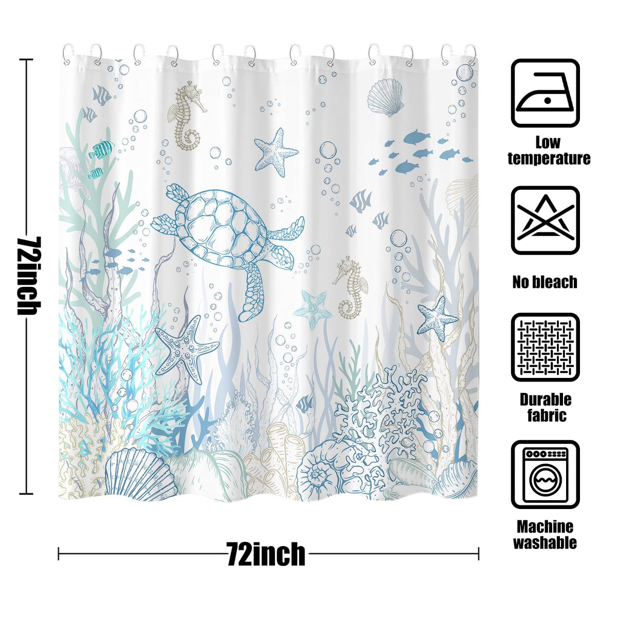 Lifeella bottom counterweight helps maintain curtain shape after every shower.
