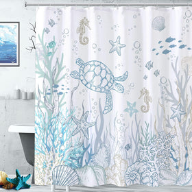 Lifeella coral starfish design close-up emphasizing colorful reef vibes in the bathroom.