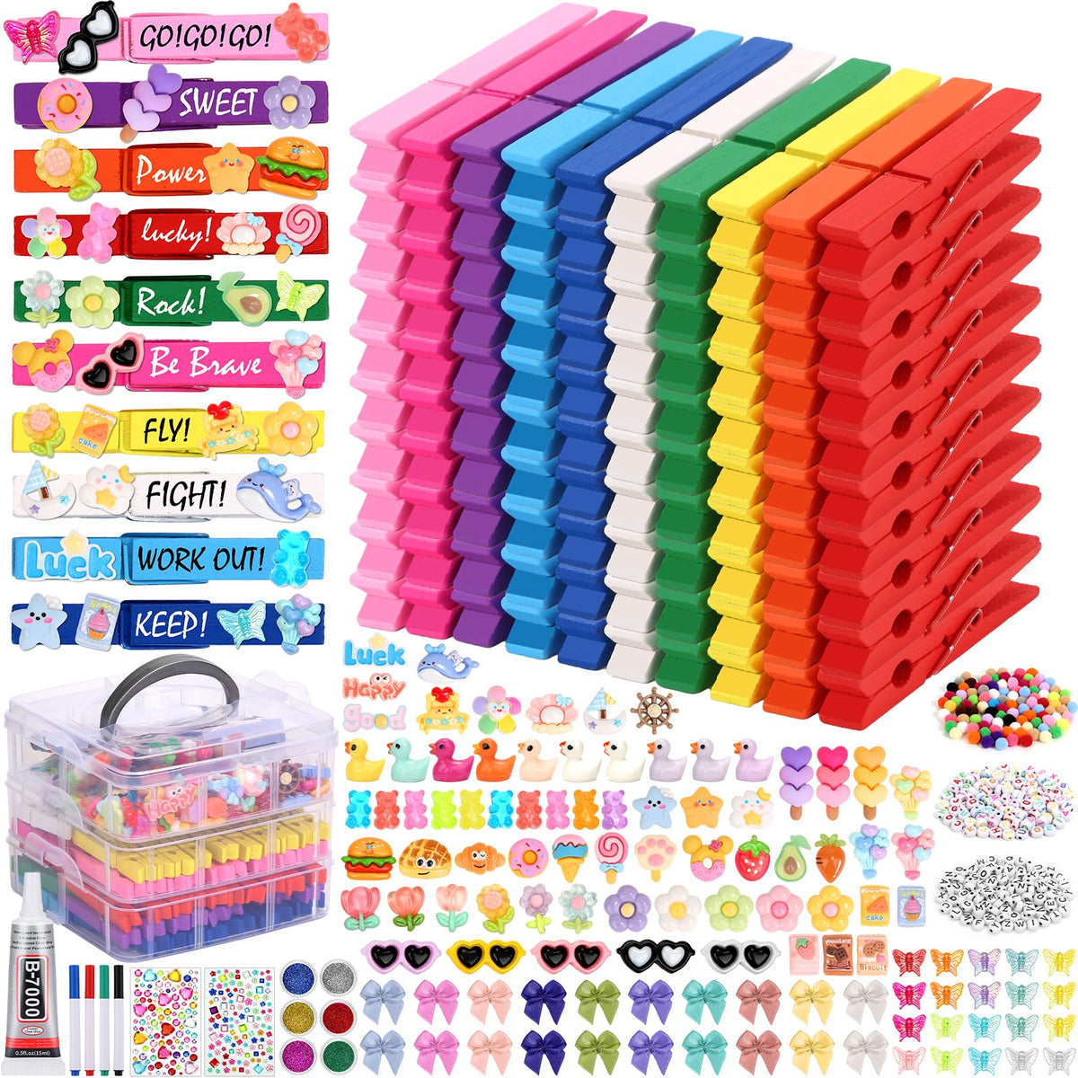 LifeisLuck wooden clips in bright colors for decorations and DIY cheer projects.