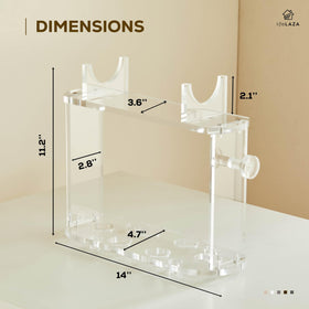 LifeLAZA Airwrap holder made of durable acrylic sits on a tidy counter.