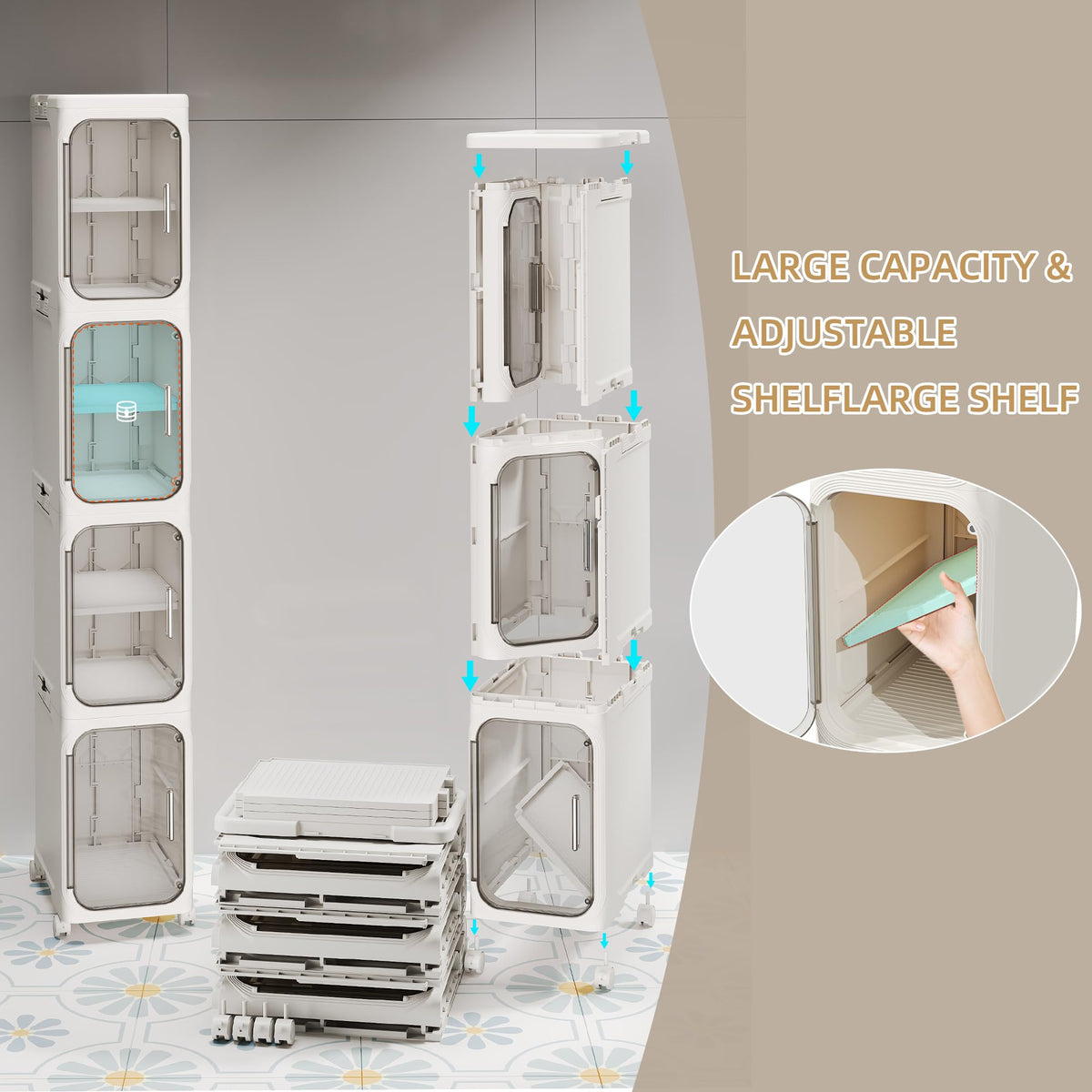 Lifelongpal narrow storage cabinet dimensions showing slim footprint for corners.