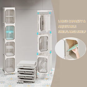 Lifelongpal narrow storage cabinet dimensions showing slim footprint for corners.