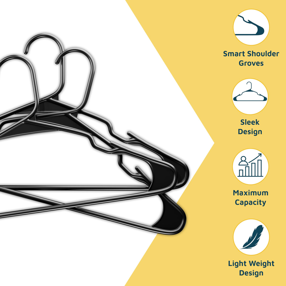 Lifemaster non-slip hangers keep clothes in place.
