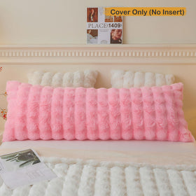 LIFEREVO fluffy rabbit fur cover in pink reverse velvet surface