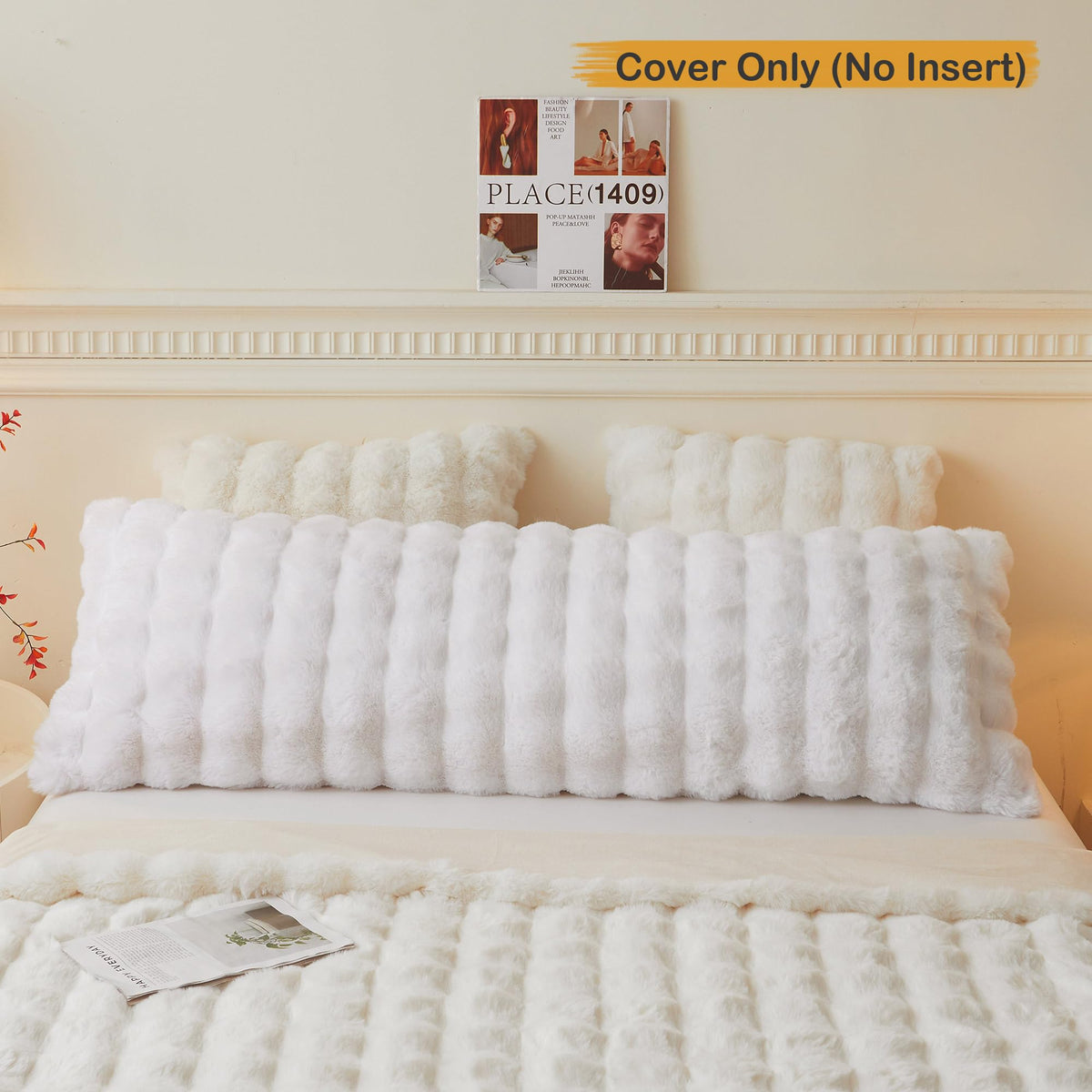 LIFEREVO fluffy rabbit fur cover back velvet reverse for smooth touch.
