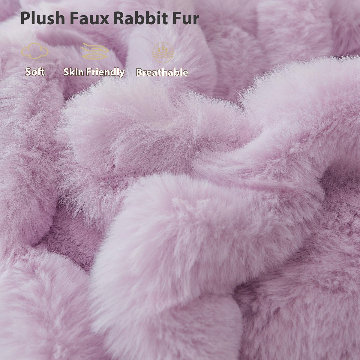 LIFEREVO fluffy rabbit fur cover waffle texture adds plush depth.