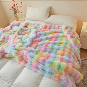 LIFEREVO 50x60 rainbow bubble throw texture and color on display