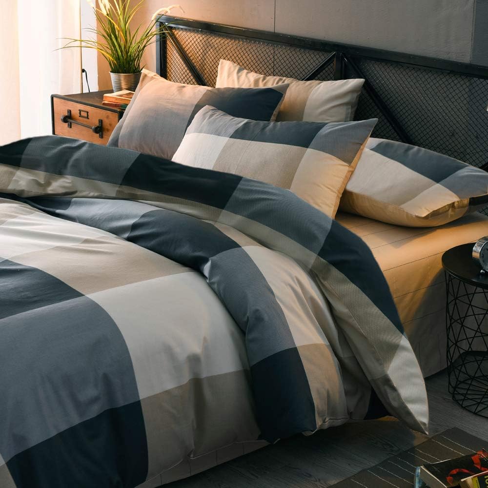 LifeTB geometric plaid texture close-up showing soft microfiber fabric.