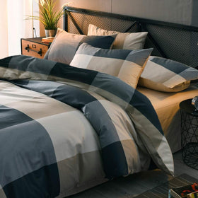 LifeTB geometric plaid texture close-up showing soft microfiber fabric.