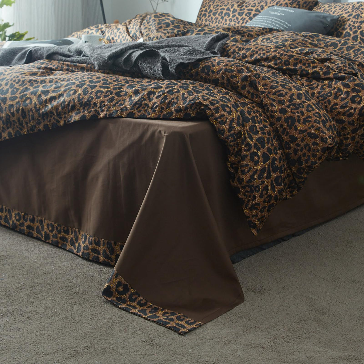 LifeTB leopard bedding softness close-up emphasizes cloud-like warmth and breathability.