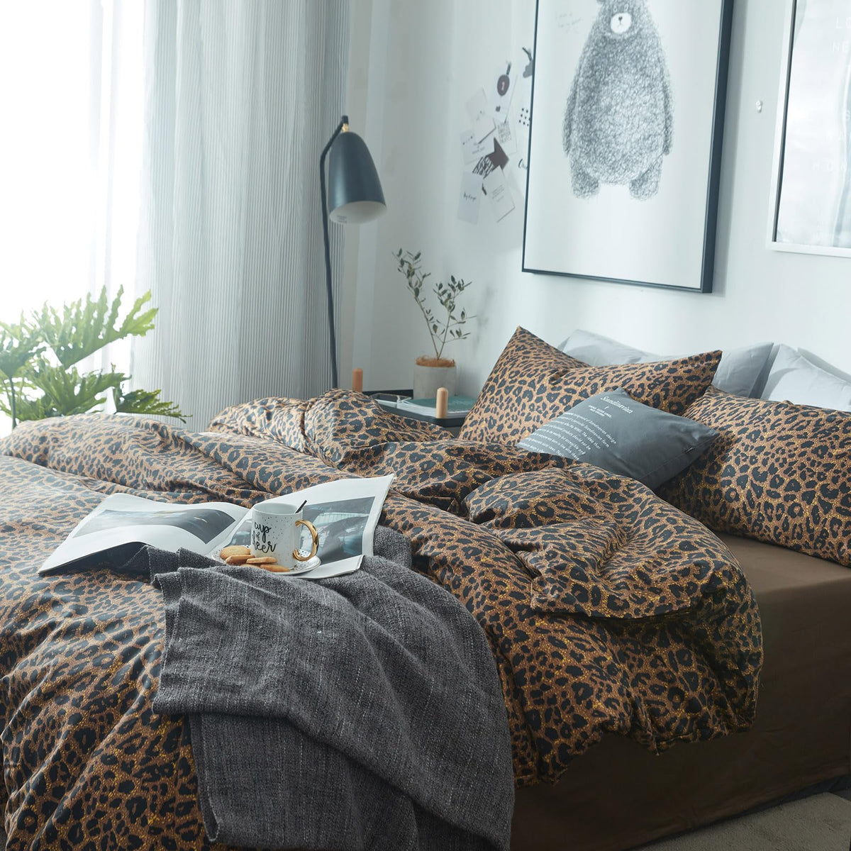 LifeTB leopard microfiber closeup shows soft fabric texture.