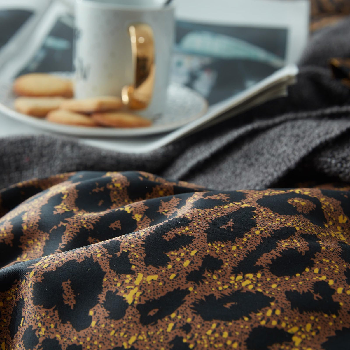 LifeTB leopard room ambience creates a cozy, stylish retreat.