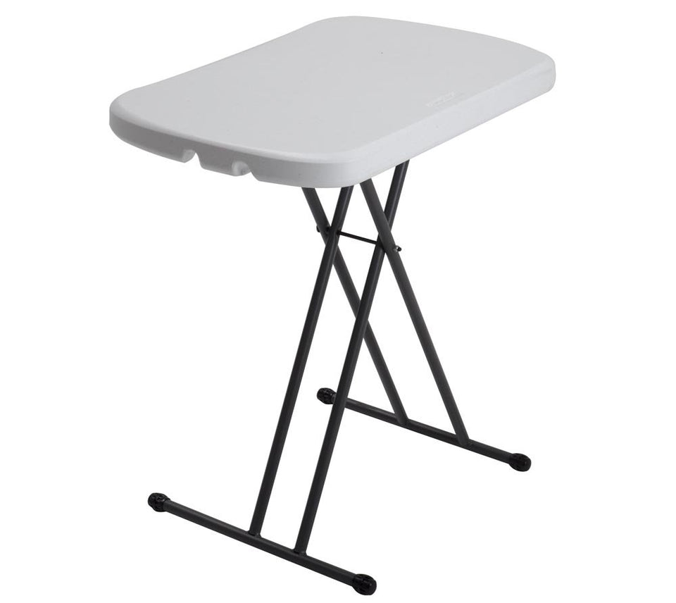 LIFETIME 80251 adjustable folding laptop table opened for versatile laptop work.