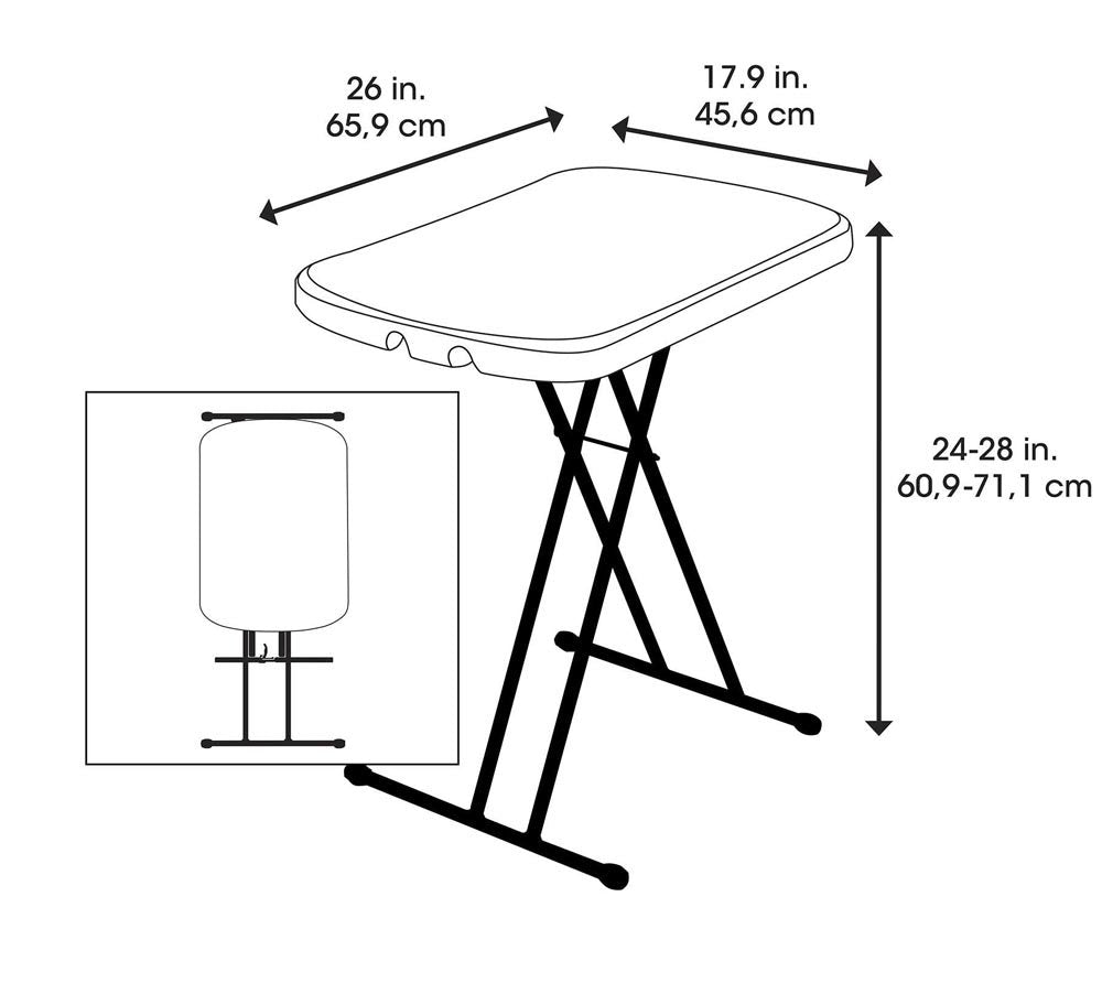 LIFETIME 80251 dimensions of 26 by 18 inches for compact setup.