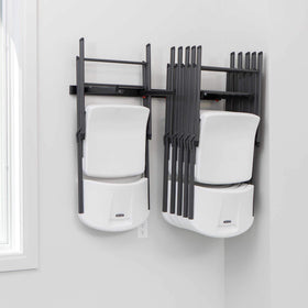 LIFETIME 80719 wall-mounted chair rack mounted to a stud for secure installation