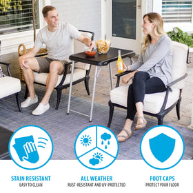 LIFETIME table with extended legs demonstrating stability