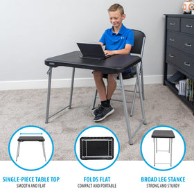 LIFETIME table side profile with wide leg stance for leg room