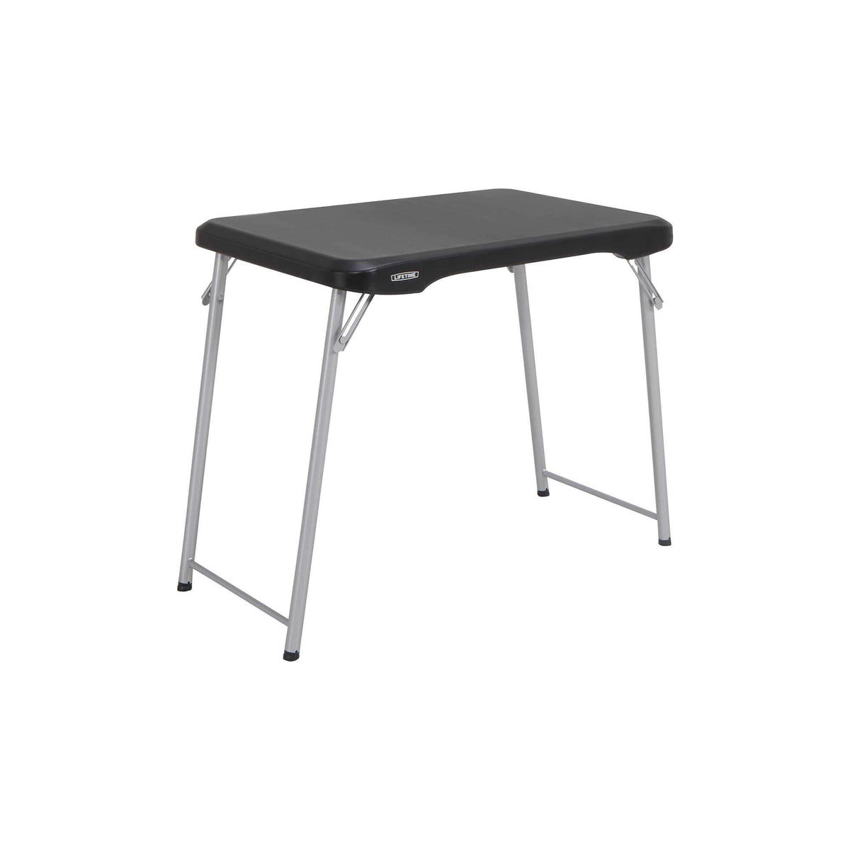 LIFETIME stacking compact folding table top view showing sturdy HDPE surface