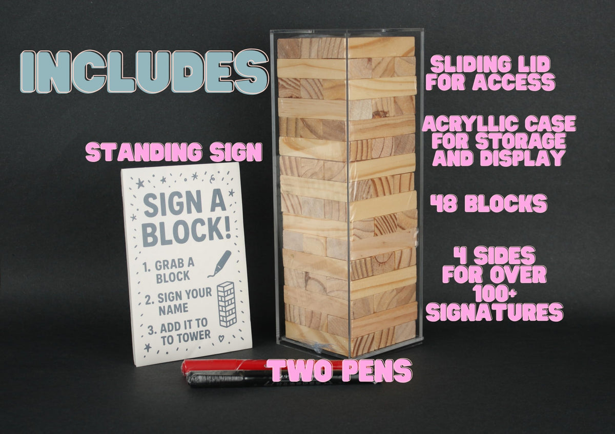 LIFETOO acrylic case with sliding lid protects signed blocks