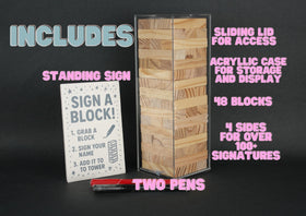LIFETOO acrylic case with sliding lid protects signed blocks