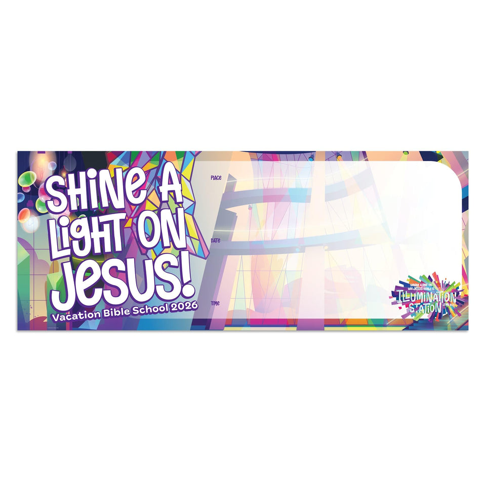 Lifeway Kids Illumination Station banner promotes curbside VBS with durable weather-ready design