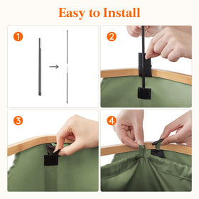 Lifewit basket features bamboo handles for comfortable grip