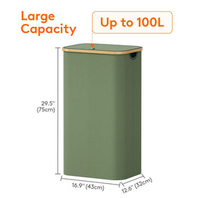 Lifewit 100L laundry basket folded for compact storage