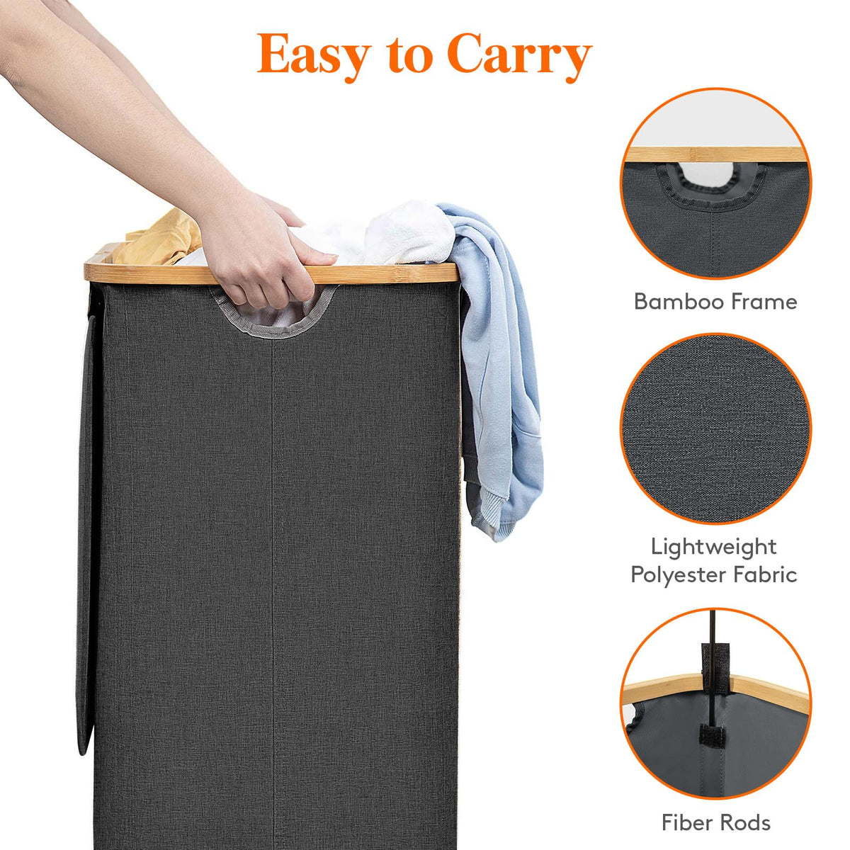 Lifewit 100L basket with two handles ready for room-to-room transport