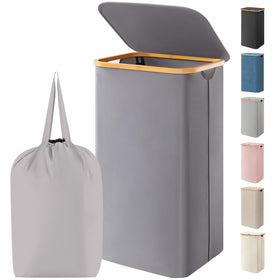 Lifewit 100L laundry basket with lid keeps clothes organized and odors contained.