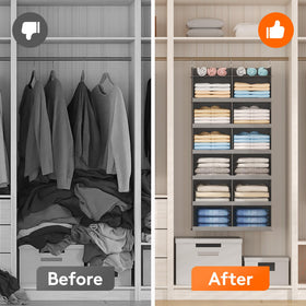Lifewit 12-section layout keeps outfits organized and accessible.