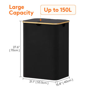 Lifewit 150L capacity suits 3–4 loads of laundry.