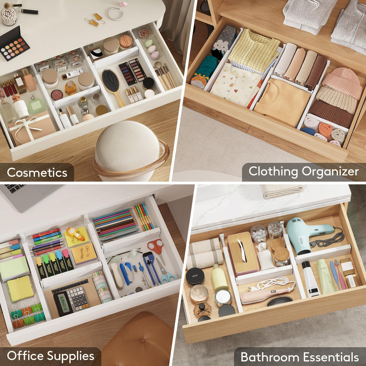 Lifewit 16-22 inch fit shown in a standard kitchen drawer.