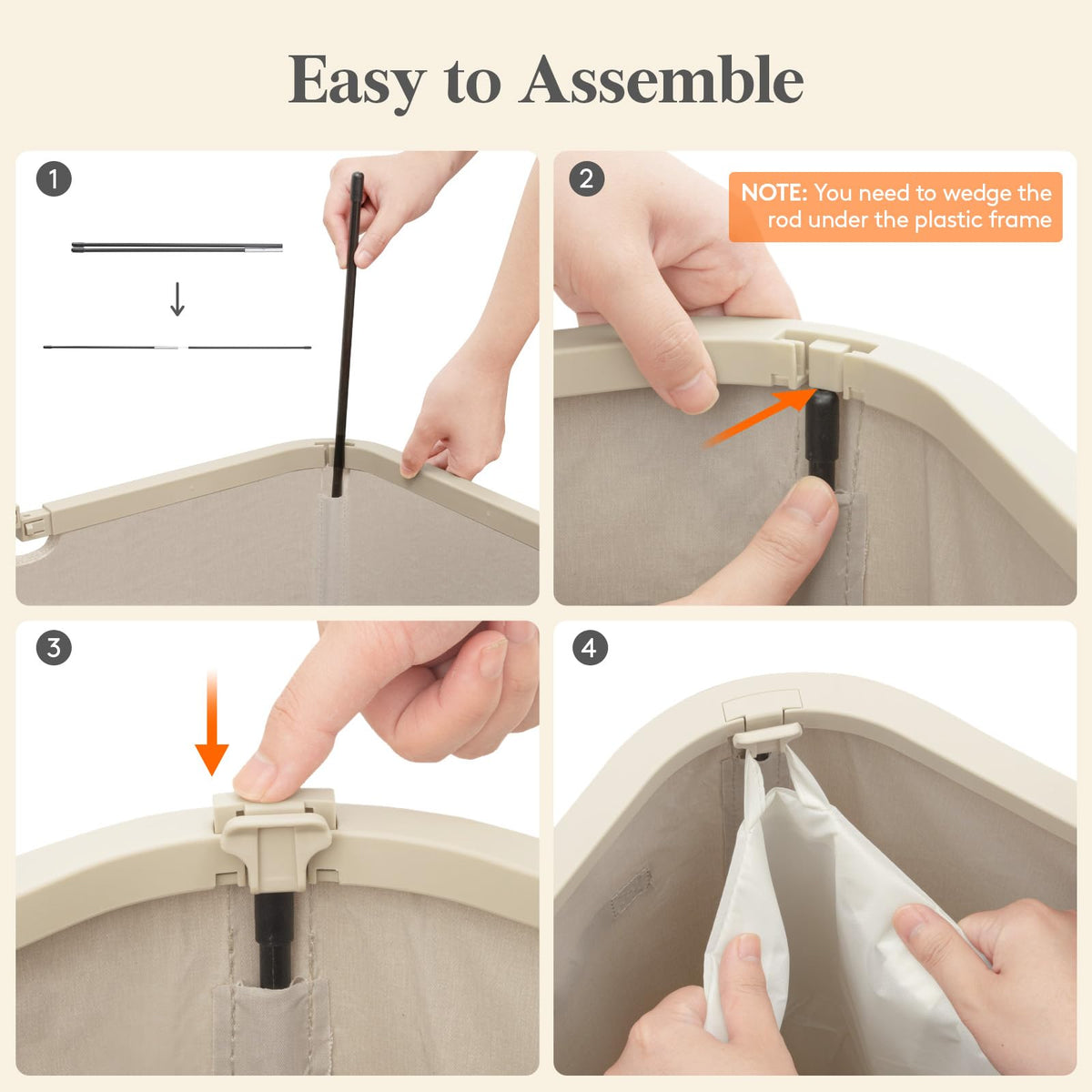 Lifewit sturdy plastic frame and four support rods provide stability
