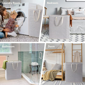 Lifewit 2-pack 100L in the laundry room, easy transport between chores