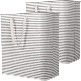 Lifewit 2-pack 100L laundry baskets, top view, spacious for two loads