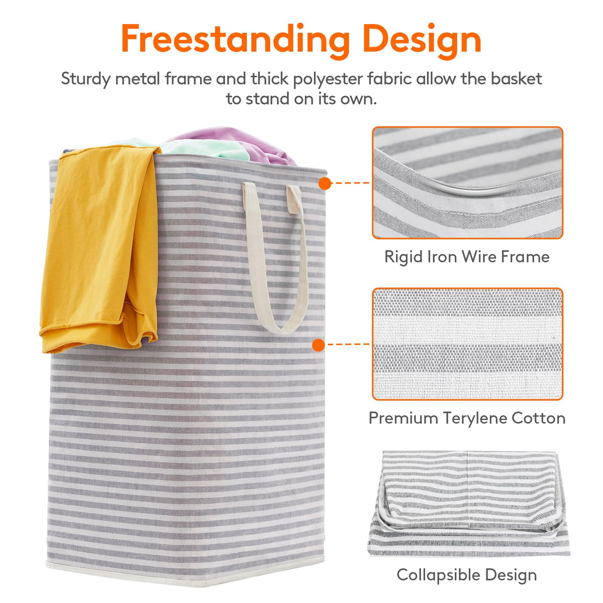 Lifewit basket with reinforced handles for easy carrying