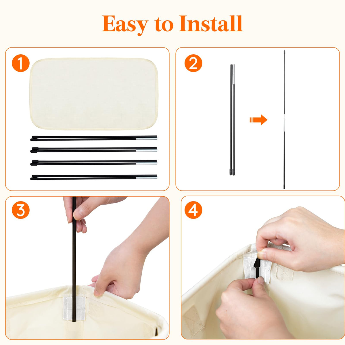 Lifewit 2 Pack Slim Hamper with handles for easy carrying