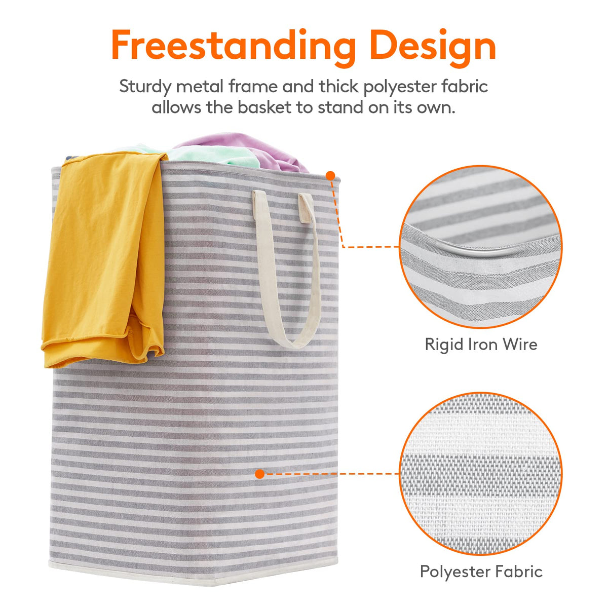 Lifewit laundry basket standing upright for quick sorting