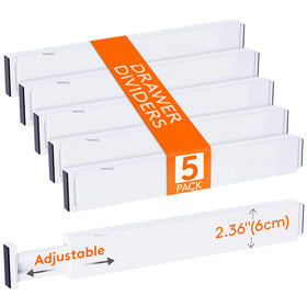 Lifewit 5-pack drawer dividers extended length fit wide drawers.