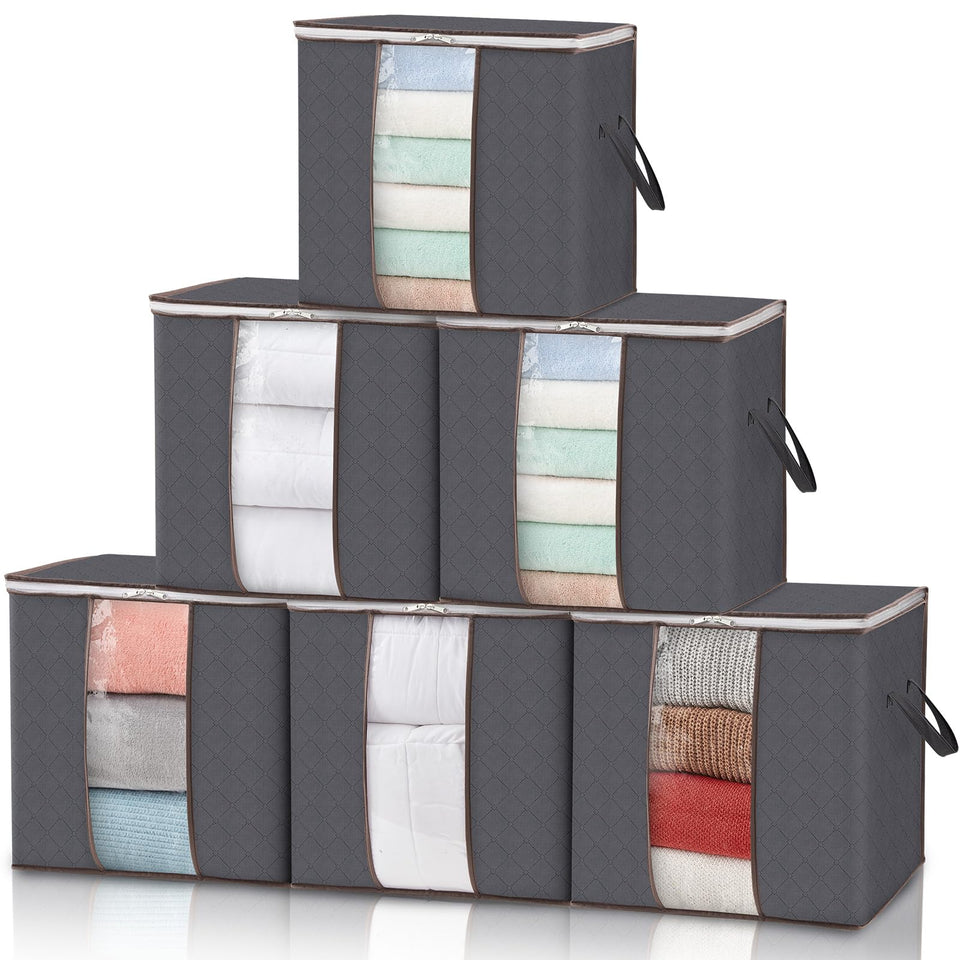 Lifewit 100L storage bin with lid for clothing organization