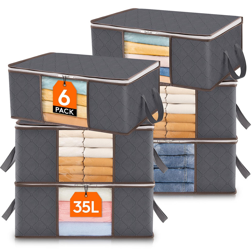 Lifewit 6-pack clothes storage bag foldable design for easy organization