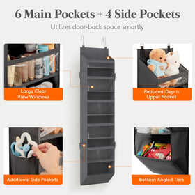 Lifewit 6-window pockets highlight visible organization behind the door.